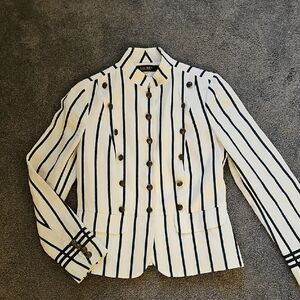 Ralph Lauren Ivory Jacket with Dark Blue Stripes